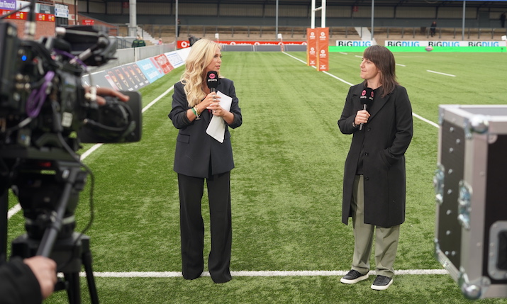 Pitchside presentation at a Premiership Women's Rugby match